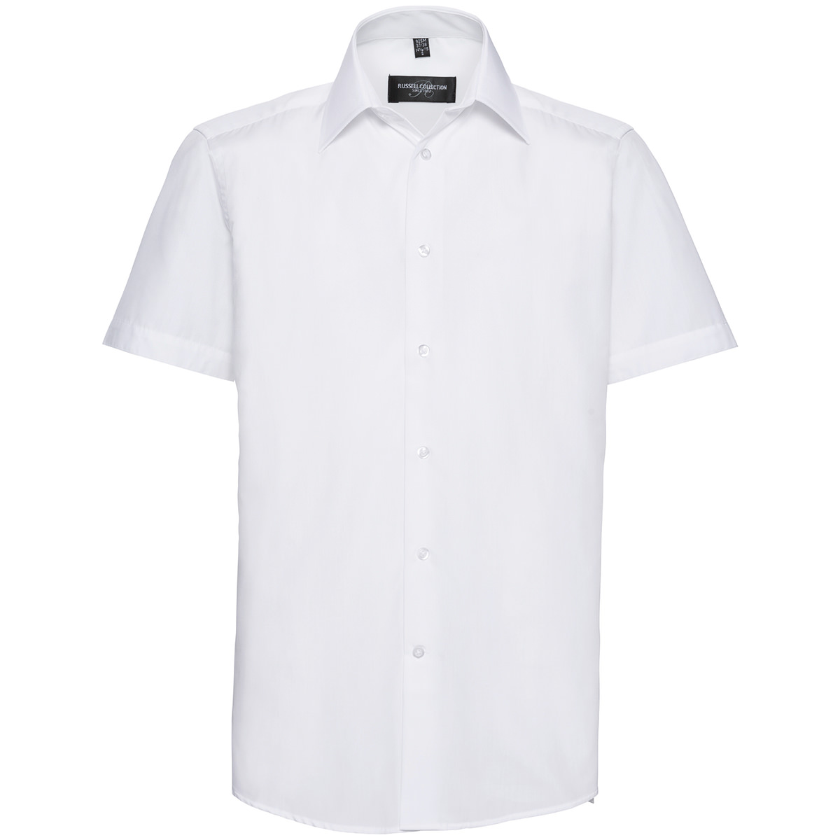 Tailliertes Popeline Kurzarm-Hemd in white