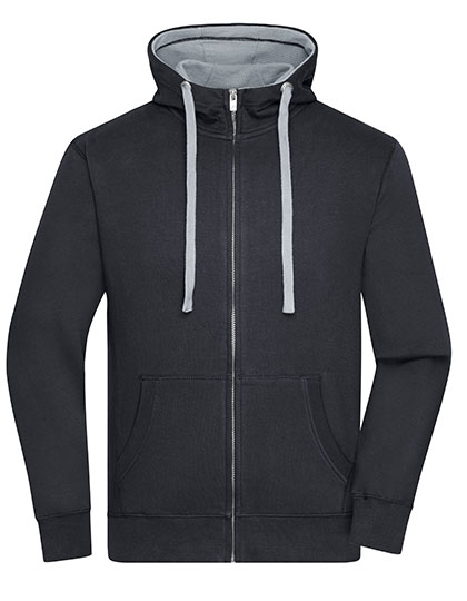 Men´s Lifestyle Zip-Hoody in black/grey heather